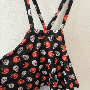Michael Myers Skater skirt  with Suspenders and Pumpkin Print